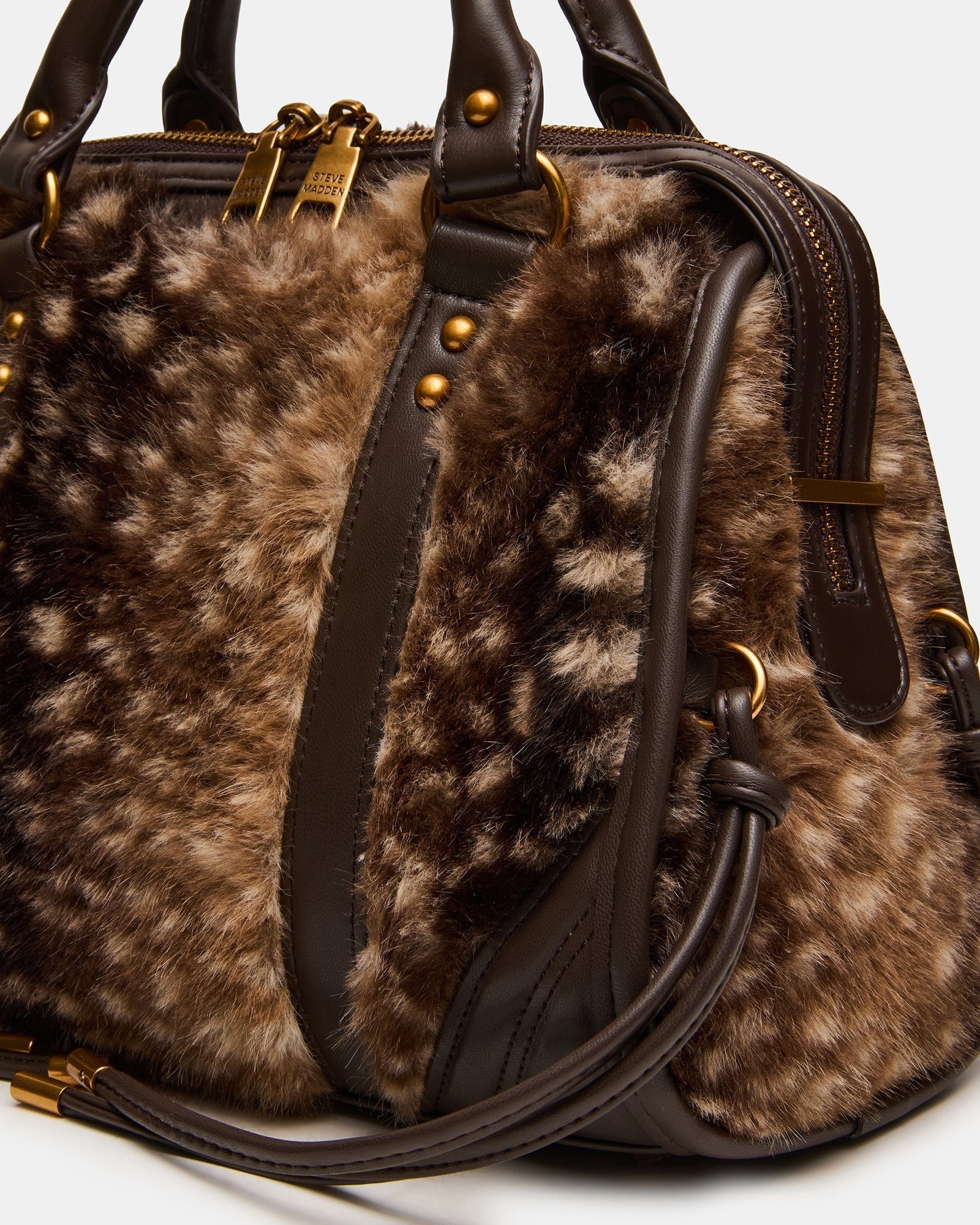 RIGGS FAUX FUR BAG CHOCOLATE